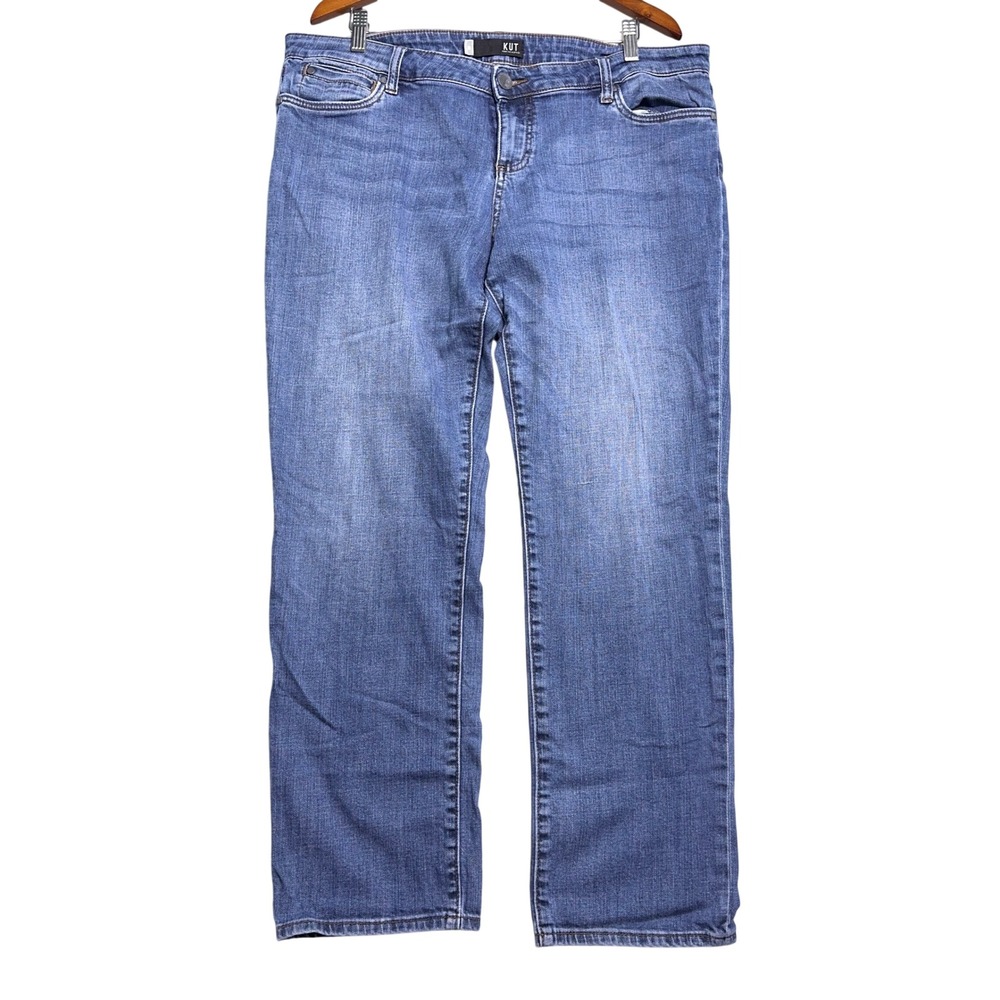 KUT from the Kloth Jeans Womens Size 16 Straight Leg Stretch Medium Wash Blue